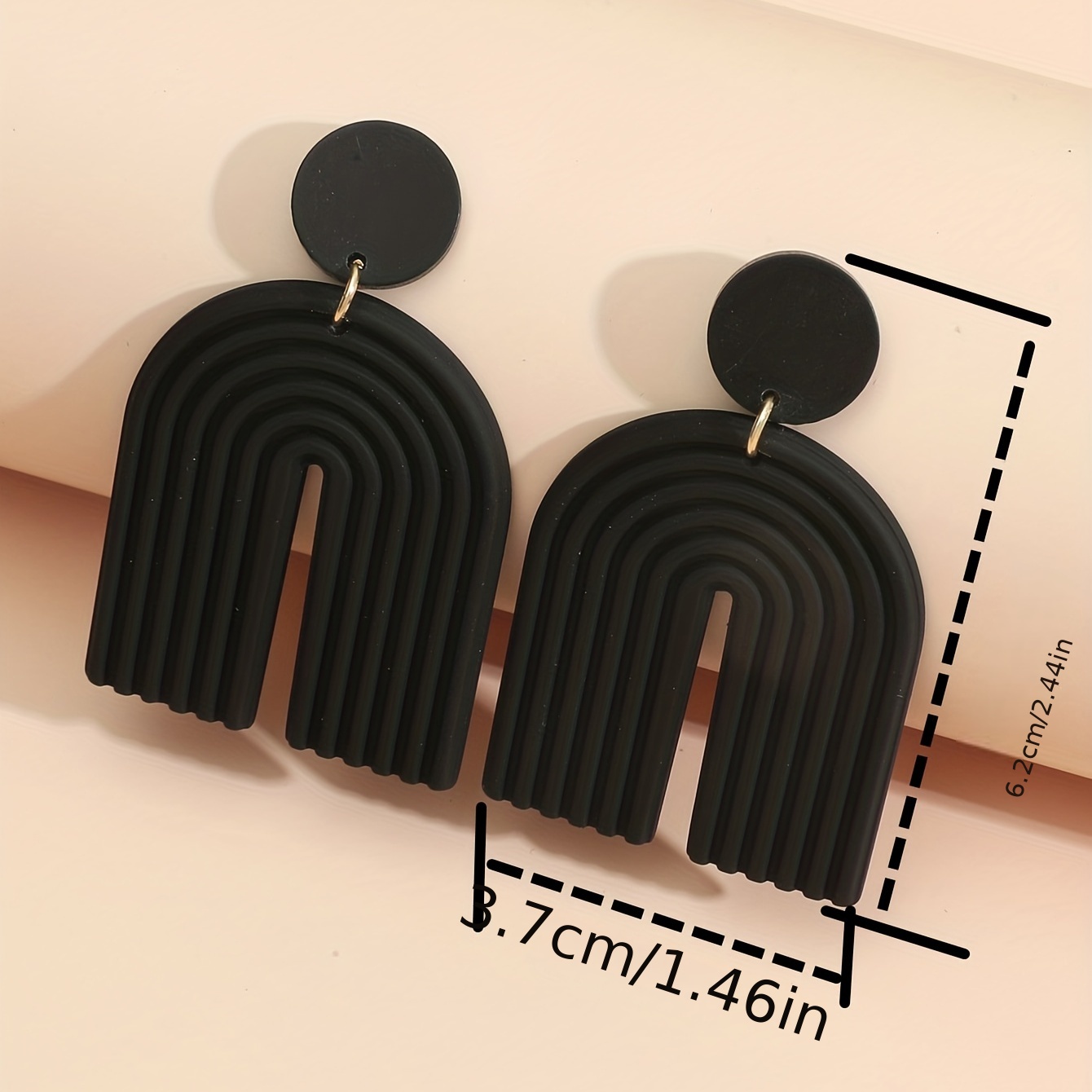 Vintage Bohemian Round & U Shaped Acrylic Dangle Earrings